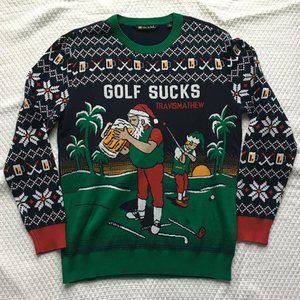 Travis Mathew Golf Sucks Ugly Sweater Size Large